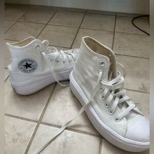 Converse All white platform high tops